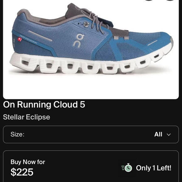 On Running Cloud 5 Stellar Eclipse Men's Size 7 Women’s 8.5 - 59.98374 ANV ZL - Picture 12 of 13